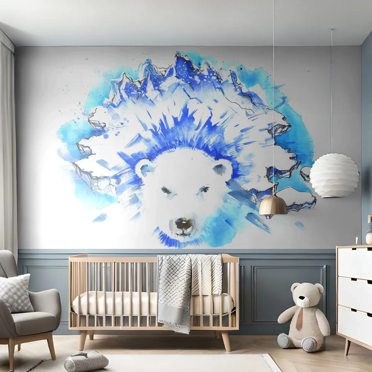 Självhäftande Fototapet Deluxe Sticker - Arktis kung i iskrona - Abstraktion, Isbjörn, Antarktis - 250x175 cm
