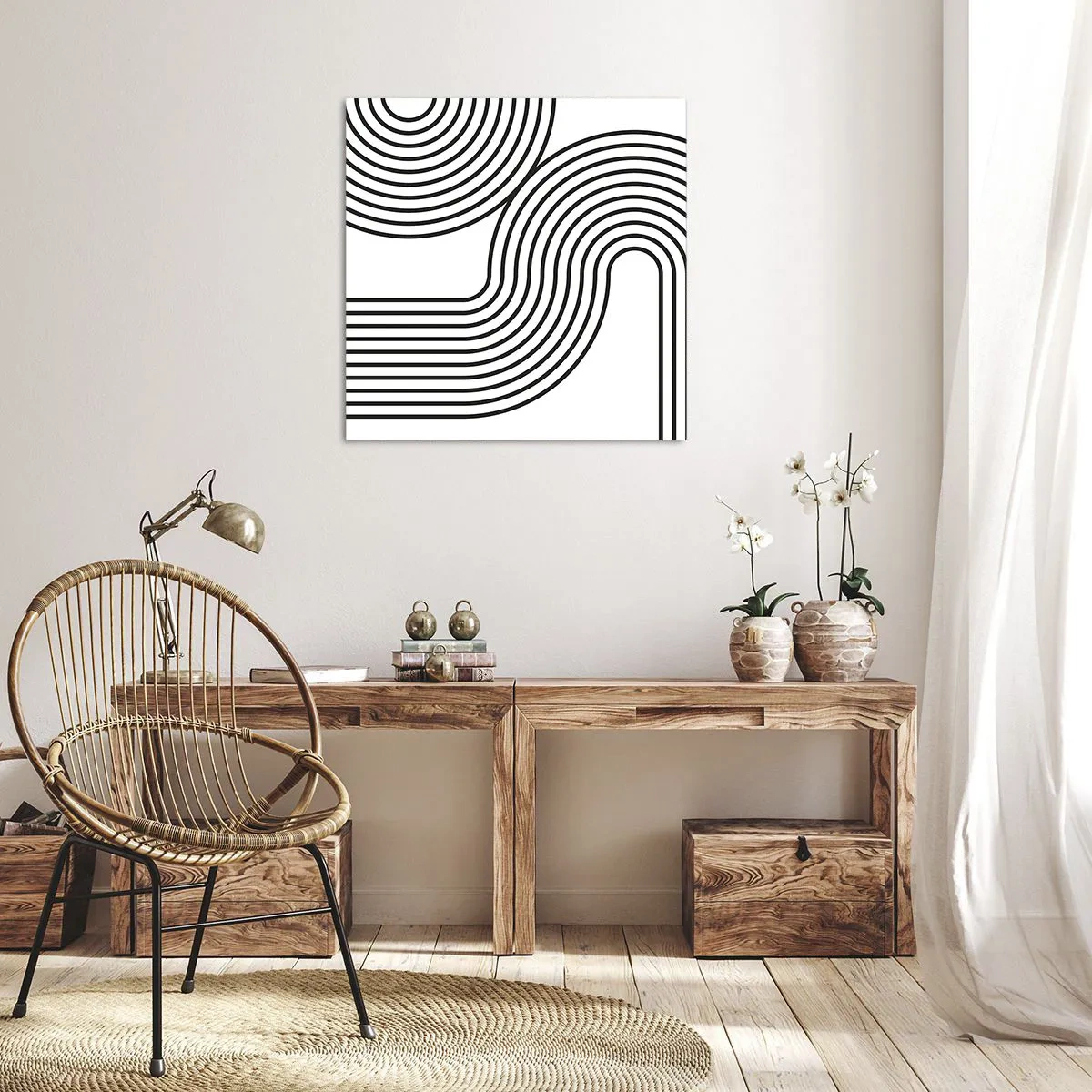 Canvastavla - Bild på duk - På en kurva - 50x50 cm