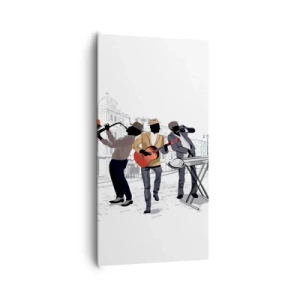 Canvastavla - Bild på duk - Gatumusik - 65x120 cm
