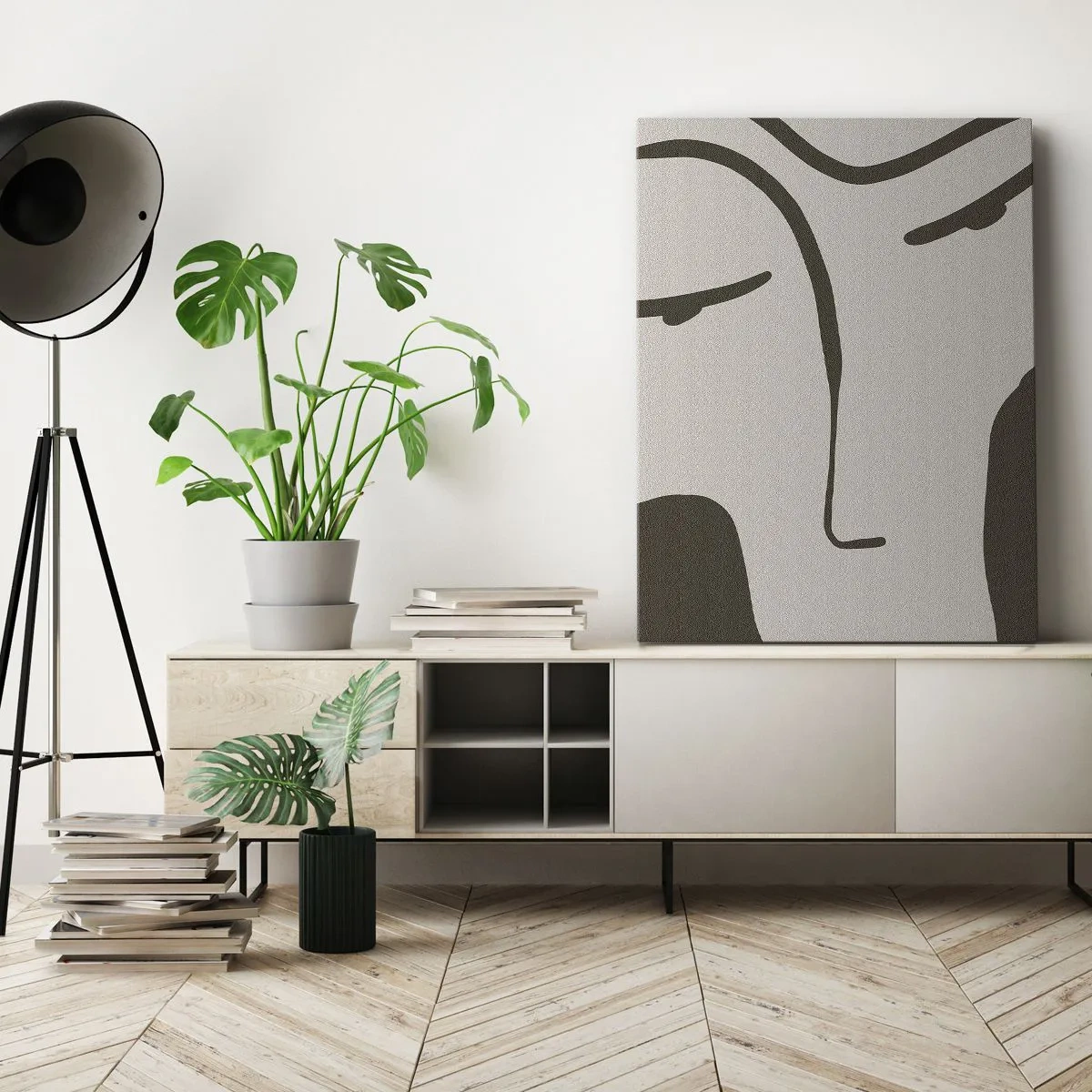 Canvastavla - Bild på duk - Som från en målning av Modigliani - 65x120 cm