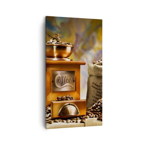 Canvastavla - Bild på duk - Knastrande bönor, bullrande kvarn - 45x80 cm