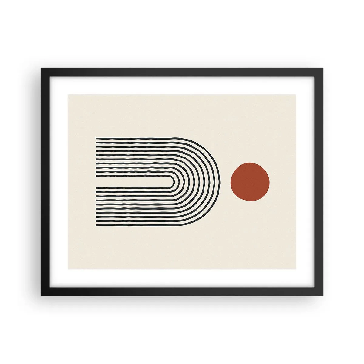Affisch i svart ram - Formernas och färgernas magnetism - 50x40 cm