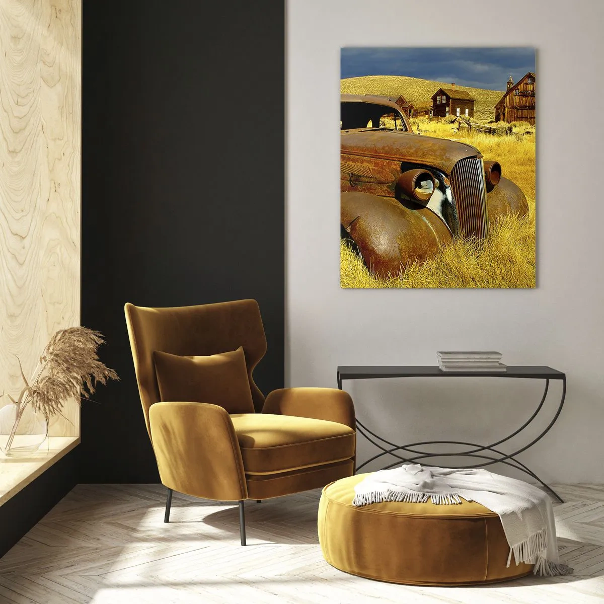 Glastavla - Bild på glas - Välförtjänt vila - 50x70 cm