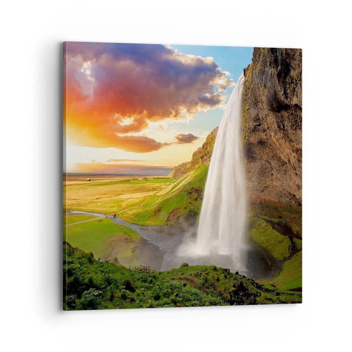 Canvastavla - Bild på duk - Full av isländsk sommar - 70x70 cm