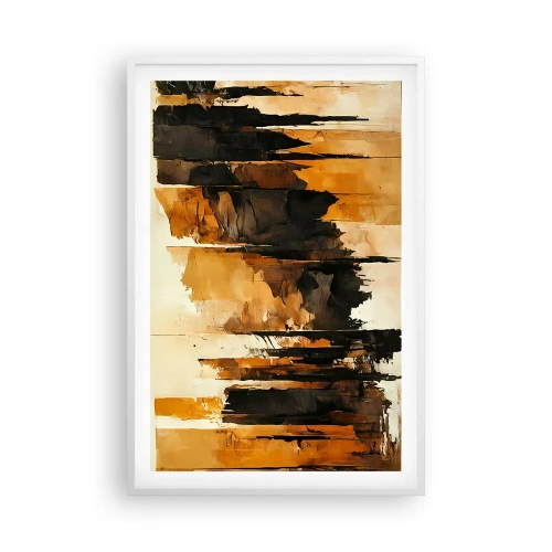 Affisch i vit ram - Harmoni av svart och guld - 61x91 cm