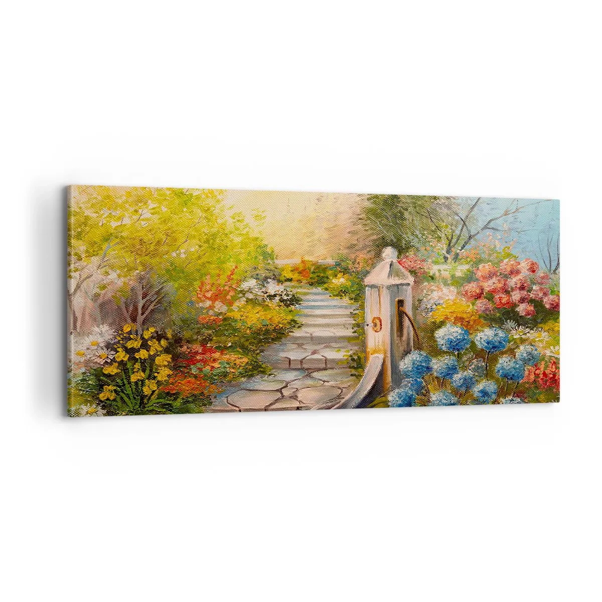 Canvastavla - Bild på duk - Fullt blommande - 100x40 cm