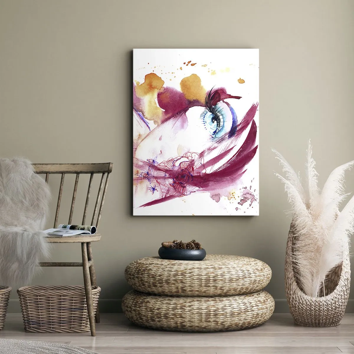 Canvastavla - Bild på duk - Världen blommar i närheten - 45x80 cm