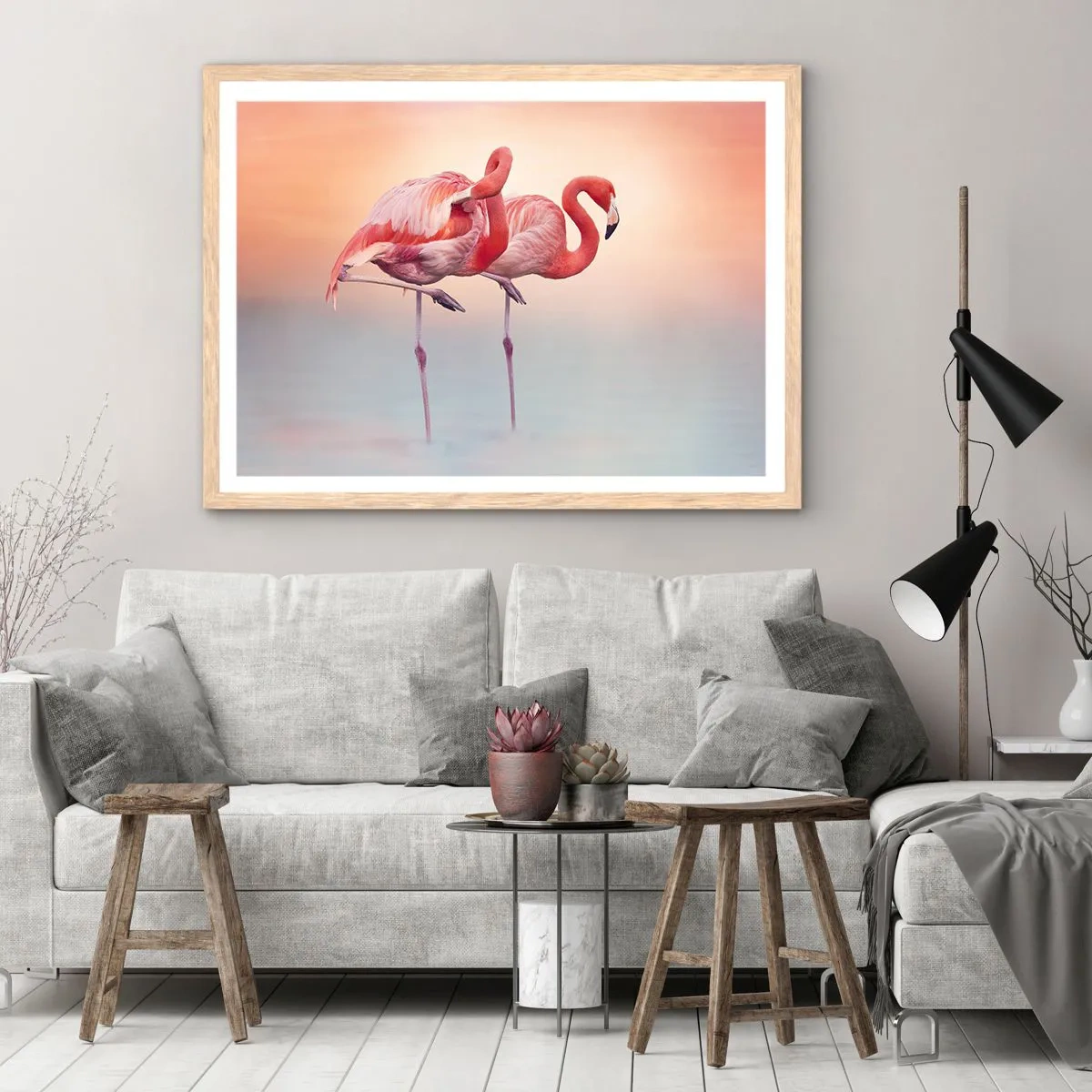 Affisch i ram av ljusek - I solnedgångens färg - 91x61 cm