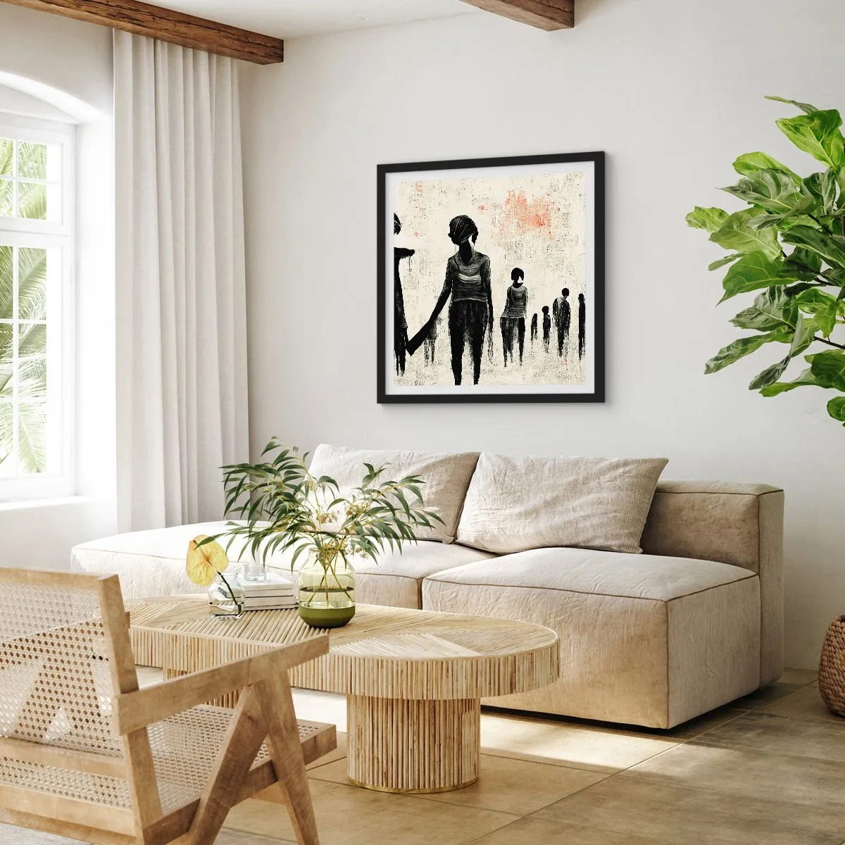 Affisch i svart ram - Mot ensamhet - 40x40 cm