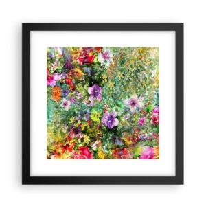 Affisch i svart ram - Ta en dopp i blommorna - 30x30 cm
