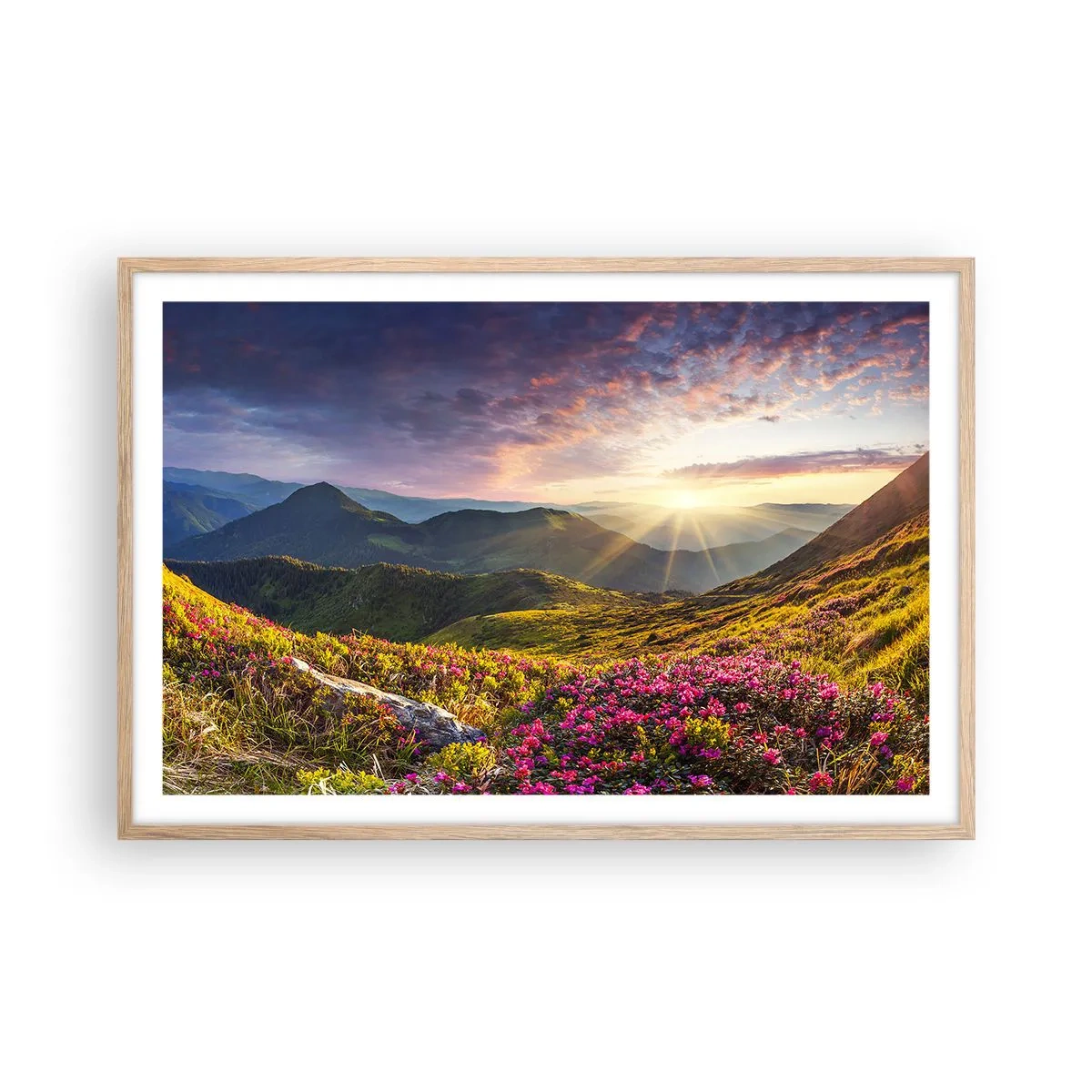 Affisch i ram av ljusek - Fjällmorgonens fräschhet - 91x61 cm