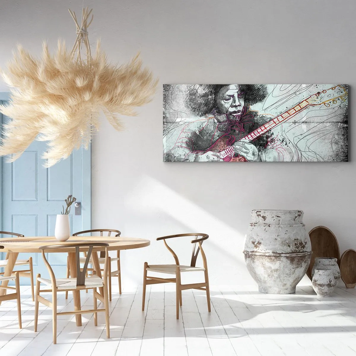 Canvastavla - Bild på duk - På musikens vågor - 100x40 cm