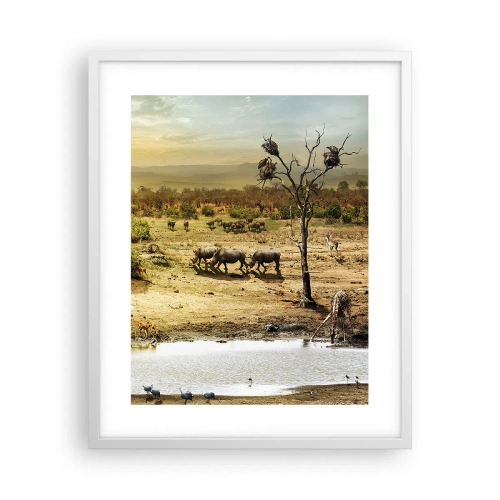 Affisch i vit ram - "Det mynnade en flod från Eden…" - 40x50 cm