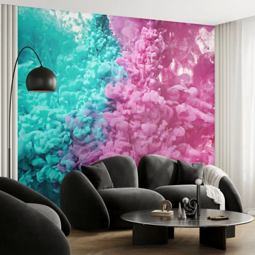 Självhäftande Fototapet Deluxe Sticker - Avgörande möte - Abstraktion, Bit, 3D - 350x256 cm