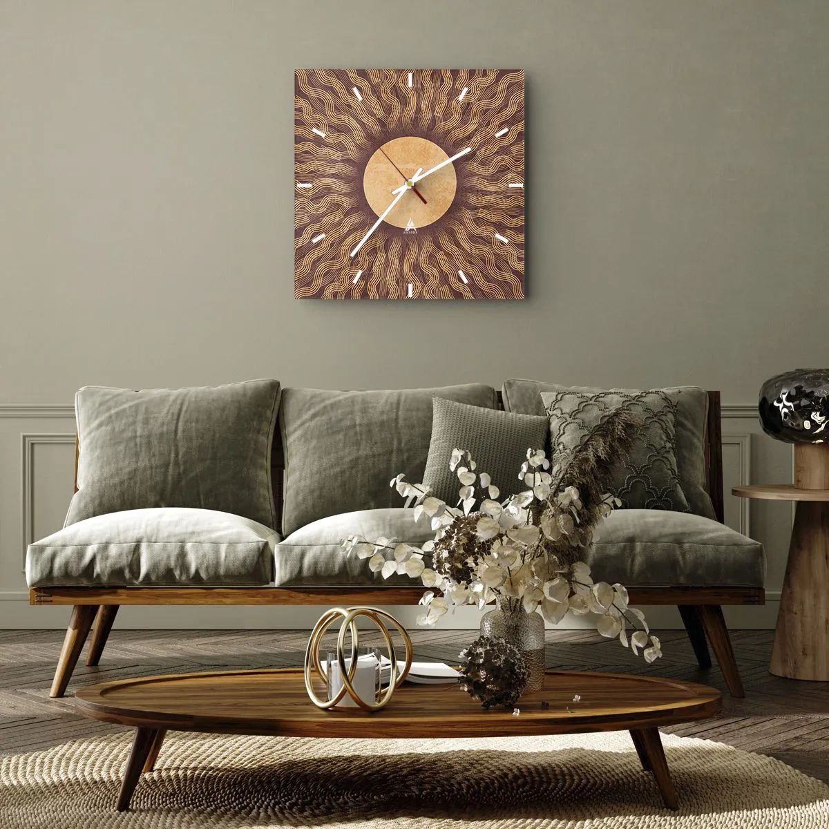 Väggklocka - Klocka på glas - Solikon - 30x30 cm