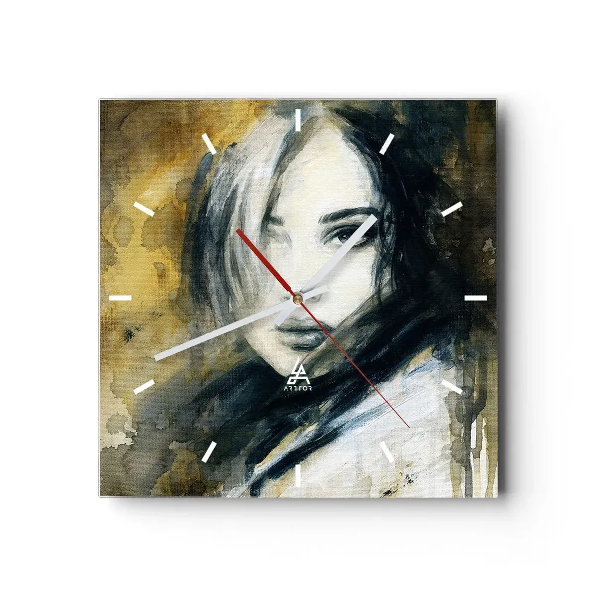 Väggklocka - Klocka på glas - Mera oskyldig eller sensuell? - 30x30 cm