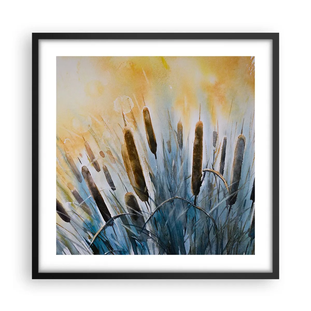 Affisch i svart ram - Vattnets kyla, solens hetta - 50x50 cm