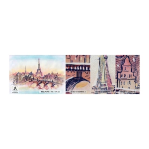 Provbit av fototapet Premium Sand - Den enda staden av denna art i världen - Stad, Eiffeltornet, Paris - 100x30 cm