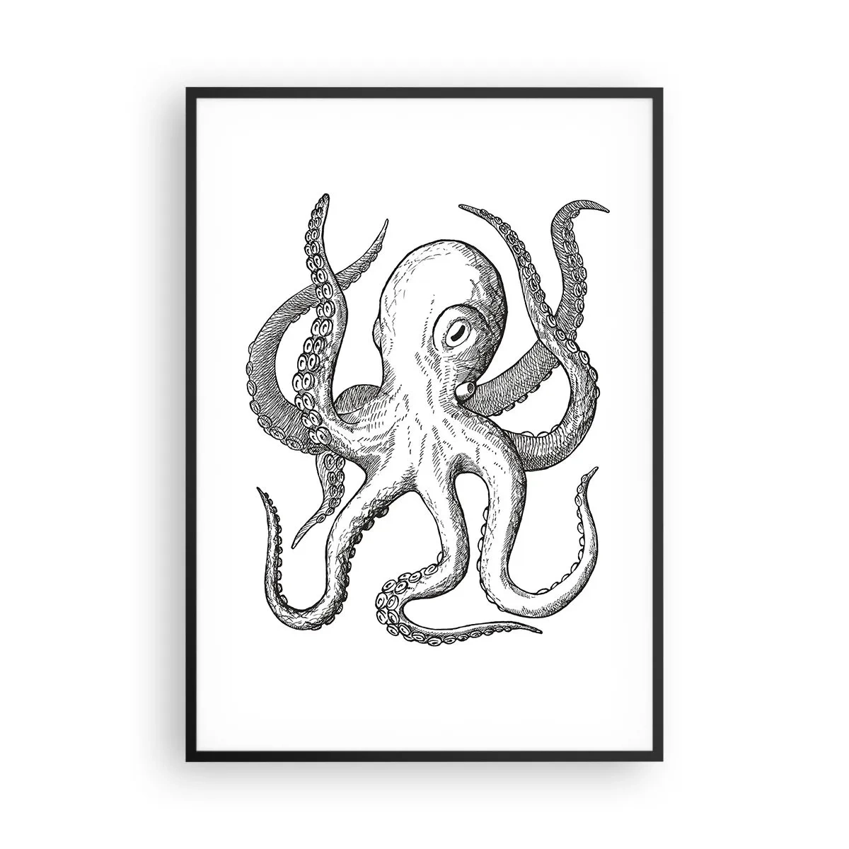 Affisch i svart ram - Dansar med vågorna - 70x100 cm