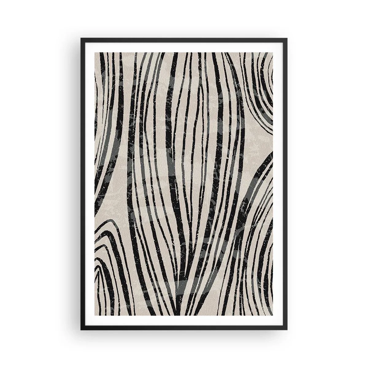 Affisch i svart ram - Stänk av linjer - 70x100 cm