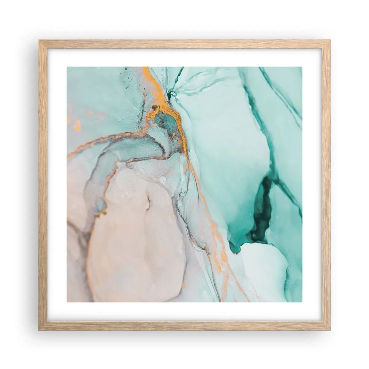 Affisch i ram av ljusek - Formernas och färgernas dans - 50x50 cm