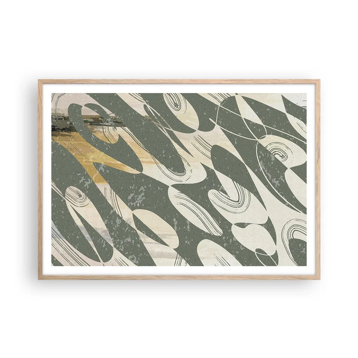 Affisch i ram av ljusek - Rytmisk abstraktion - 100x70 cm