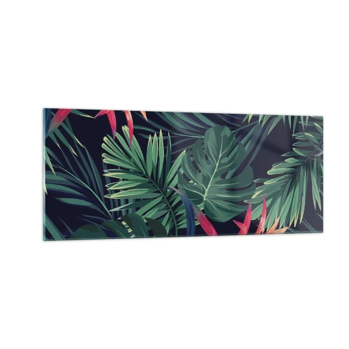 Glastavla - Bild på glas - Brinna i grönskan - 100x40 cm