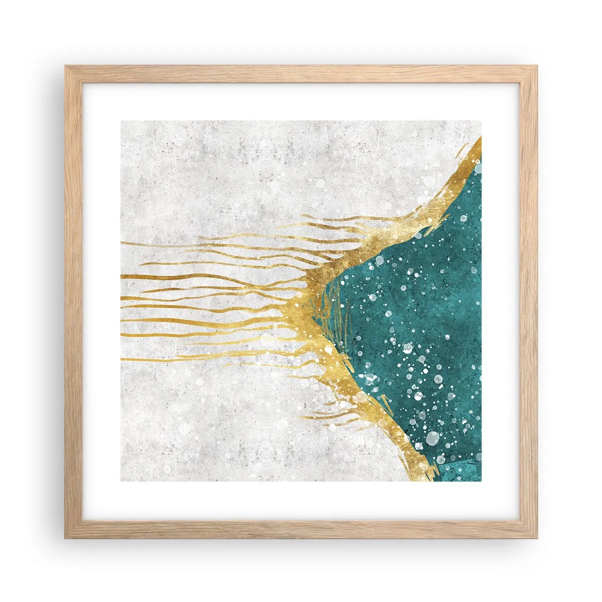 Affisch i ram av ljusek - Gyllene tidvatten - 40x40 cm