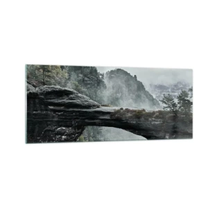 Glastavla - Bild på glas - Äventyret är på väg att börja - 100x40 cm