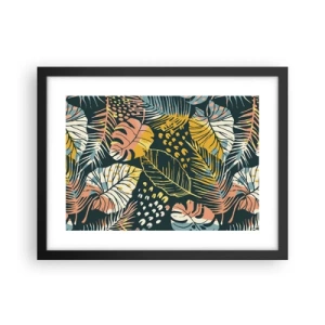 Affisch i svart ram - Lövfantasi - 40x30 cm