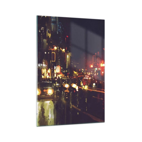 Glastavla - Bild på glas - Doppad i nattljuset - 70x100 cm