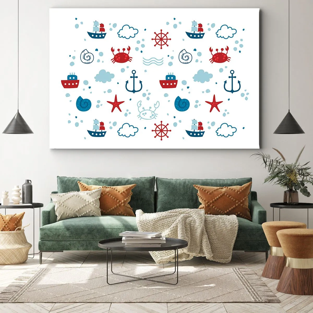Canvastavla - Bild på duk - Marin saga - 100x70 cm