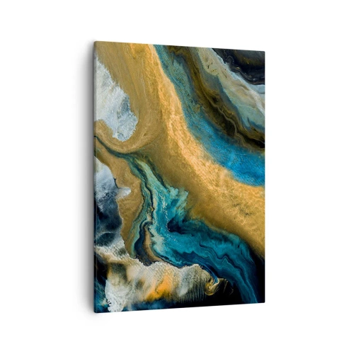 Canvastavla - Bild på duk - Blå – gul – ömsesidiga influenser - 50x70 cm