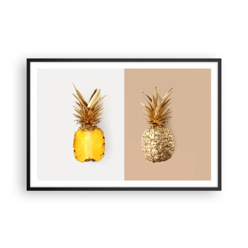 Affisch i svart ram - Ananas för oss - 91x61 cm
