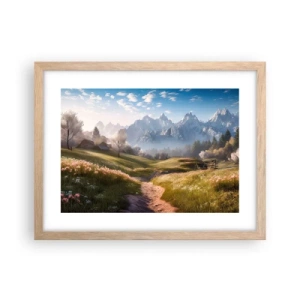 Affisch i ram av ljusek - Idyllisk dal - 40x30 cm