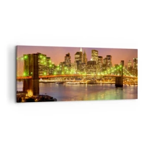 Canvastavla - Bild på duk - Ljuset slocknar aldrig här - 100x40 cm