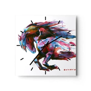 Väggklocka - Klocka på glas - I extas - 40x40 cm