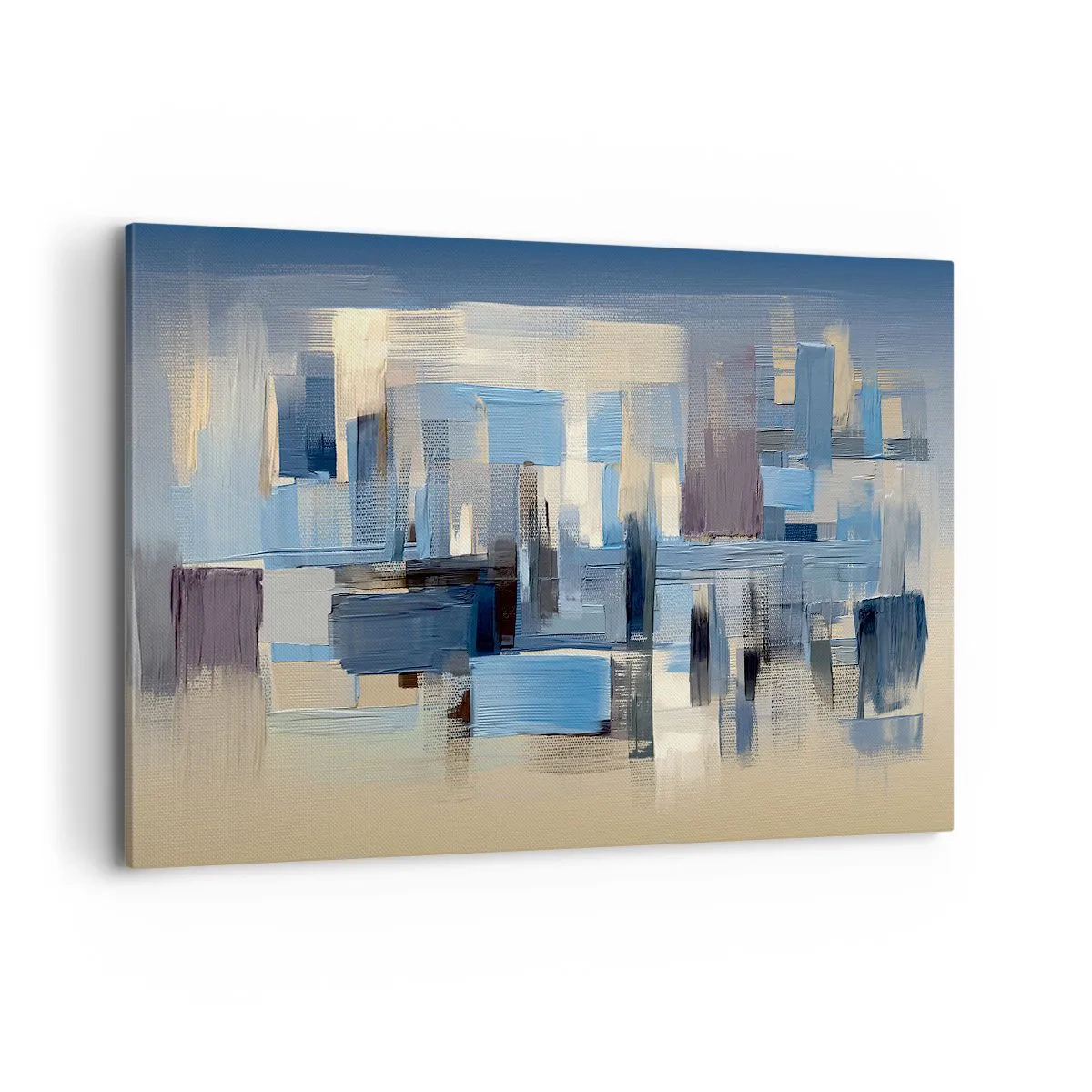 Canvastavla - Bild på duk - Blå konstruktion - 100x70 cm