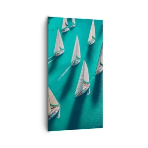 Canvastavla - Bild på duk - Tävla med vinden - 65x120 cm