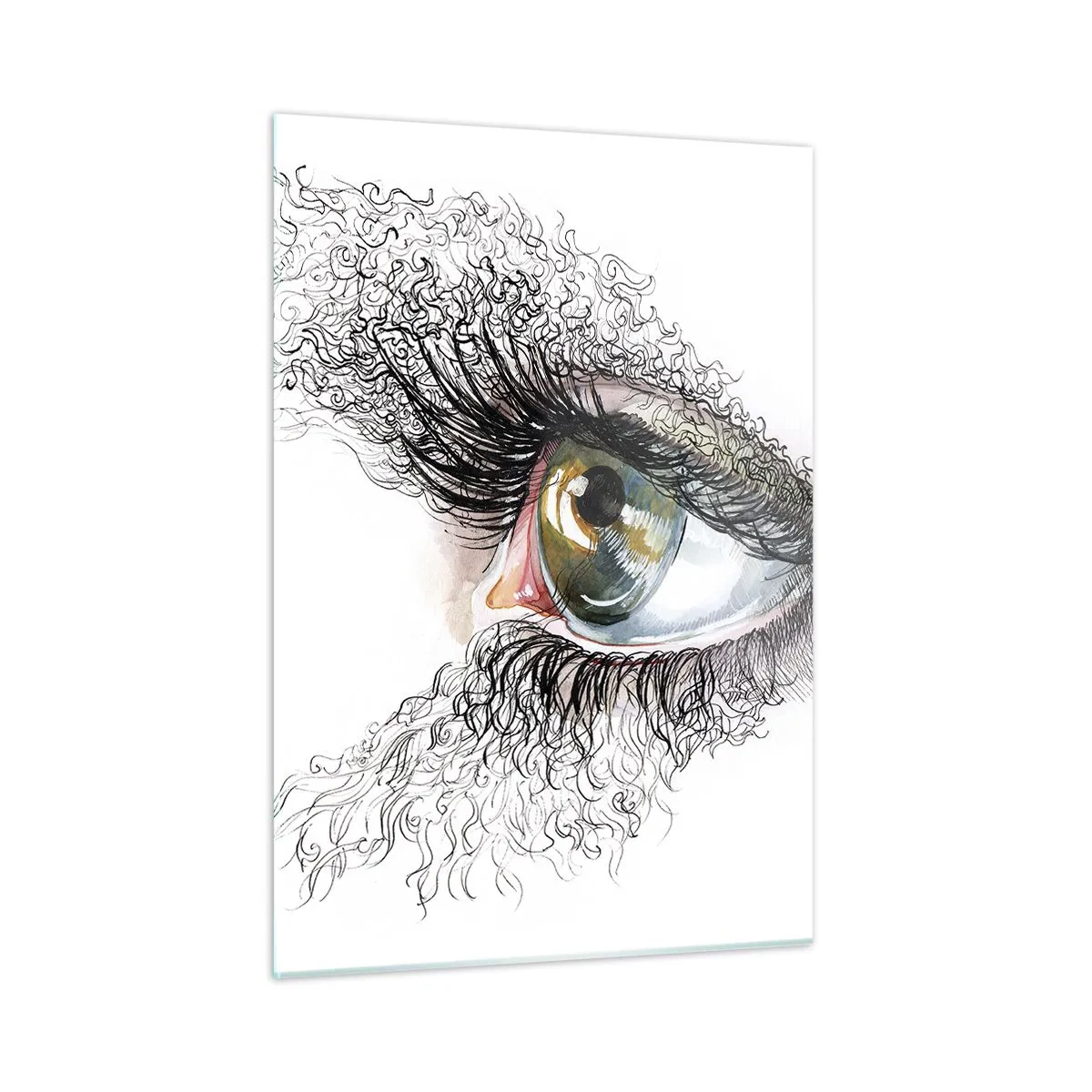 Glastavla - Bild på glas - Titta rakt in i själen - 50x70 cm