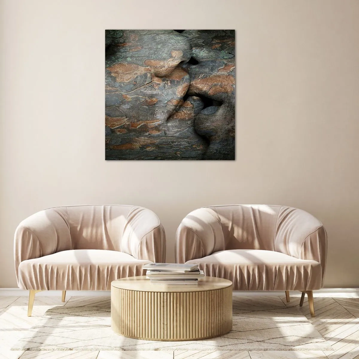 Glastavla - Bild på glas - Alltid tillsammans - 40x40 cm