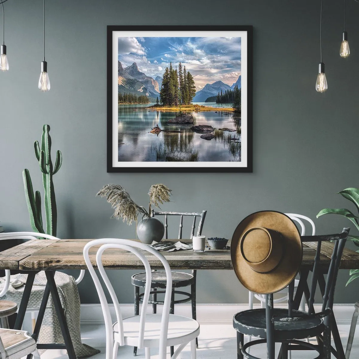 Affisch i svart ram - Vid stort och rent vatten - 40x40 cm