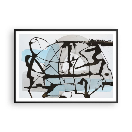 Affisch i svart ram - Blått trots allt - 100x70 cm