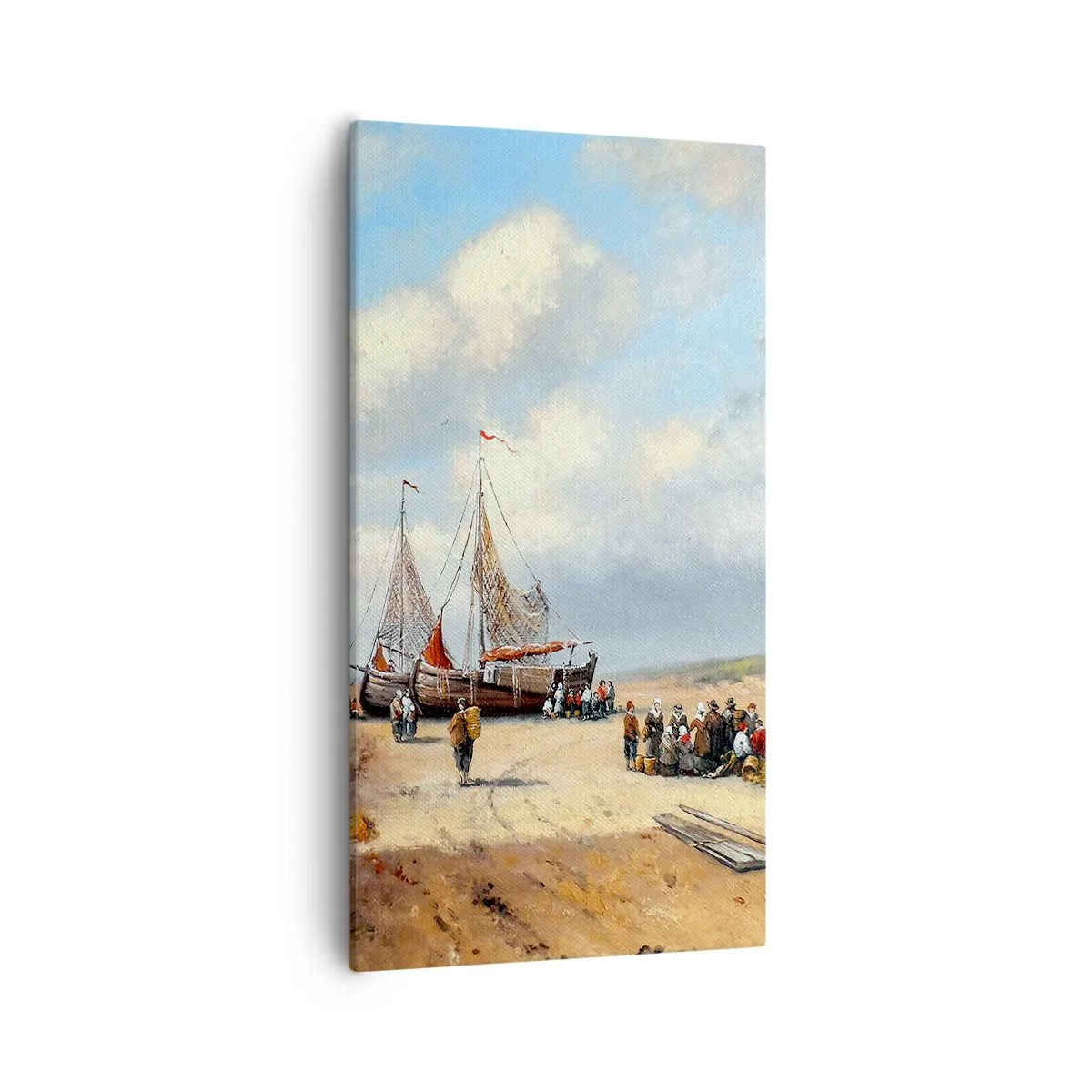 Canvastavla - Bild på duk - Efter en lyckad fångst - 55x100 cm