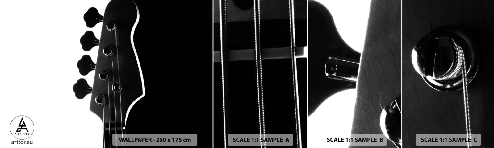 Fototapet Prov Standard Eco - Rocktystnad - Gitarr, musik, Modern - 100x30 cm