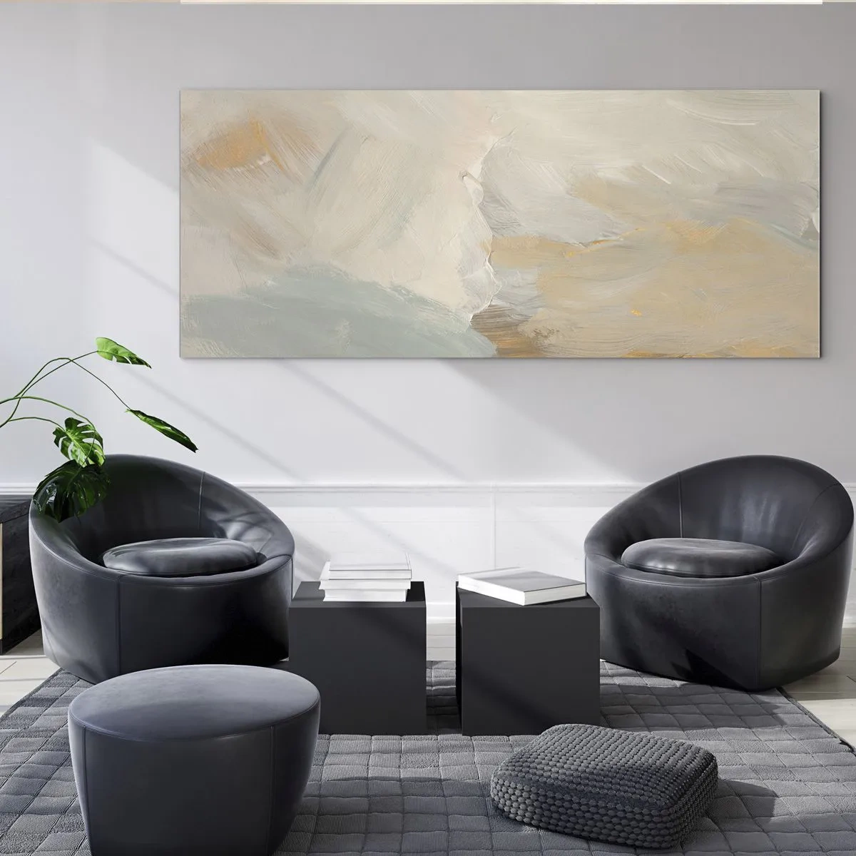 Glastavla - Bild på glas - Abstraktion - ett land av mildhet - 120x50 cm