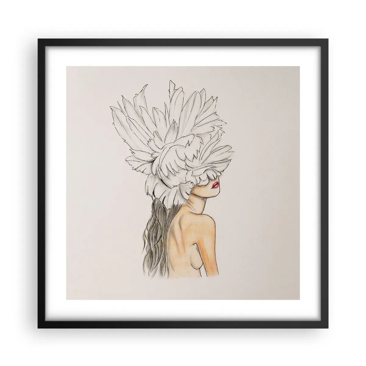 Affisch i svart ram - Krönt skönhet - 50x50 cm