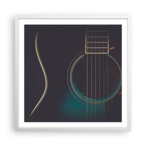 Affisch i vit ram - Ett ögonblick innan det ljuder - 60x60 cm