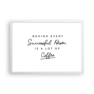 Affisch i vit ram - Framgångens hemlighet - 70x50 cm