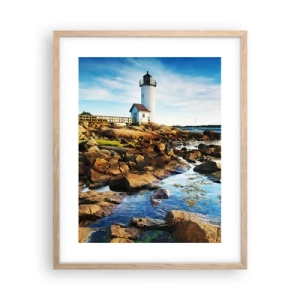 Affisch i ram av ljusek - Kom lyckligt tillbaka, jag väntar - 40x50 cm